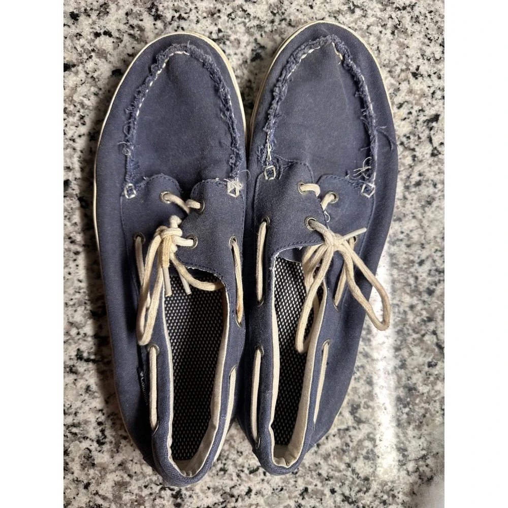 Columbia Men's Navy Blue Canvas Boat Shoes Lace‎ Up Casual Comfort Size 11